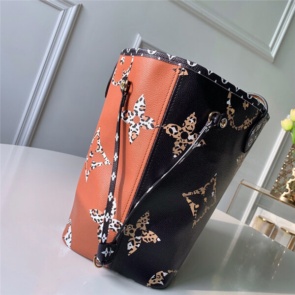 ルイヴィトン トートバッグ コピー レパード柄ジャイアントモノグラムネバーフルMM M44676